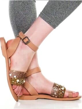 🆕{Free People} Sun Peaks Embellished Leather Sandals